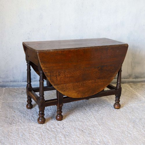18TH CENTURY GEORGIAN OAK GATELEG DROPLEAF DINING TABLE ORIGINAL HINGES WARM PATINA - ADDITIONAL PHOTO 1