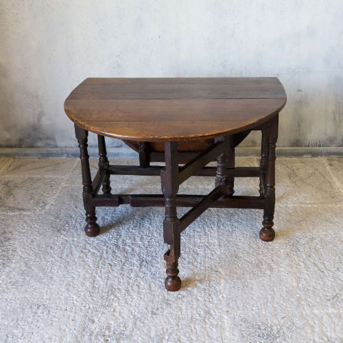 18TH CENTURY GEORGIAN OAK GATELEG DROPLEAF DINING TABLE ORIGINAL HINGES WARM PATINA - ADDITIONAL PHOTO 7