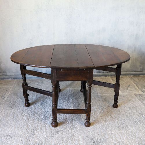 18TH CENTURY GEORGIAN OAK GATELEG DROPLEAF DINING TABLE ORIGINAL HINGES WARM PATINA - ADDITIONAL PHOTO 9