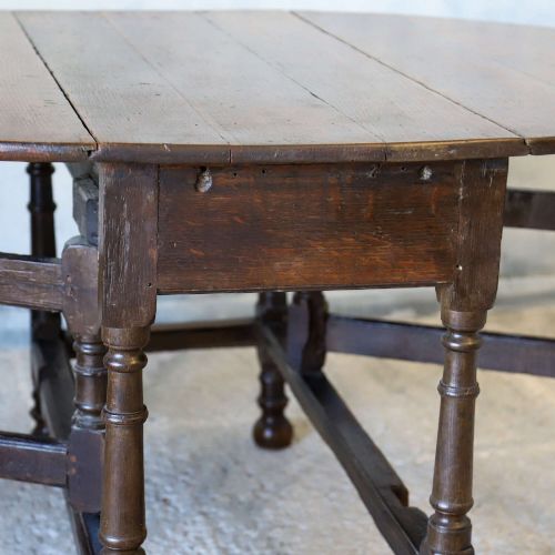 18TH CENTURY GEORGIAN OAK GATELEG DROPLEAF DINING TABLE ORIGINAL HINGES WARM PATINA - ADDITIONAL PHOTO 11