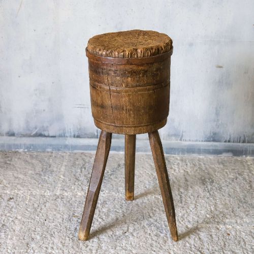 VINTAGE FRENCH CHARCUTERIE CHOPPING BLOCK IN OAK ELM SCULPTURAL RUSTIC BUTCHERS BLOCK - ADDITIONAL PHOTO 1