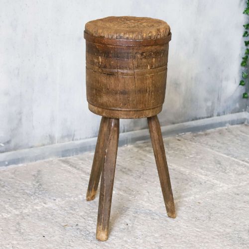VINTAGE FRENCH CHARCUTERIE CHOPPING BLOCK IN OAK ELM SCULPTURAL RUSTIC BUTCHERS BLOCK - ADDITIONAL PHOTO 3