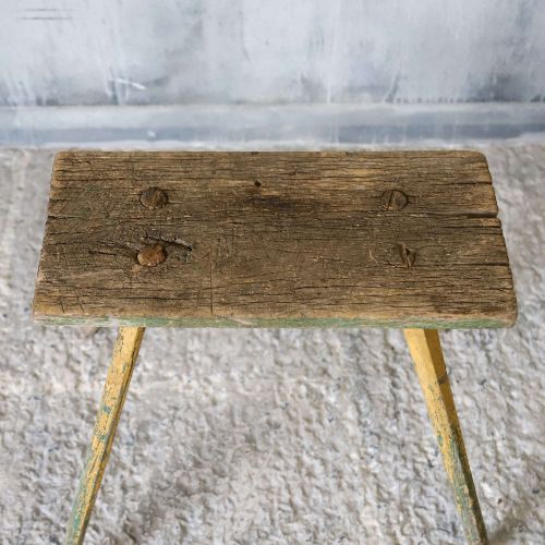 SMALL FRENCH RUSTIC MILKING STOOL WITH ORIGINAL PAINT LATE 19THEARLY 20TH CENTURY - ADDITIONAL PHOTO 6