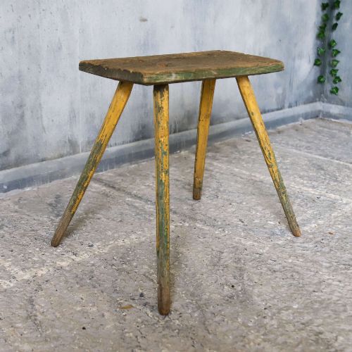 SMALL FRENCH RUSTIC MILKING STOOL WITH ORIGINAL PAINT LATE 19THEARLY 20TH CENTURY - ADDITIONAL PHOTO 9