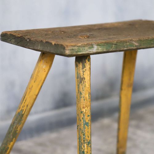 SMALL FRENCH RUSTIC MILKING STOOL WITH ORIGINAL PAINT LATE 19THEARLY 20TH CENTURY - ADDITIONAL PHOTO 10