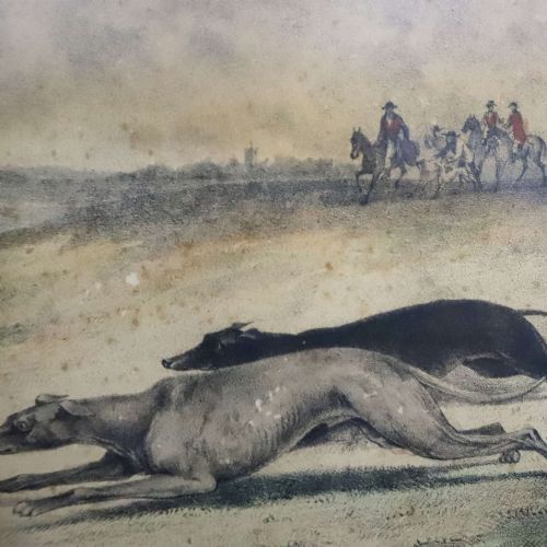 ORIGINAL 1830S LITHOGRAPH HARE COURSING BY C H WEIGALL BRITISH FIELD SPORTS - ADDITIONAL PHOTO 4