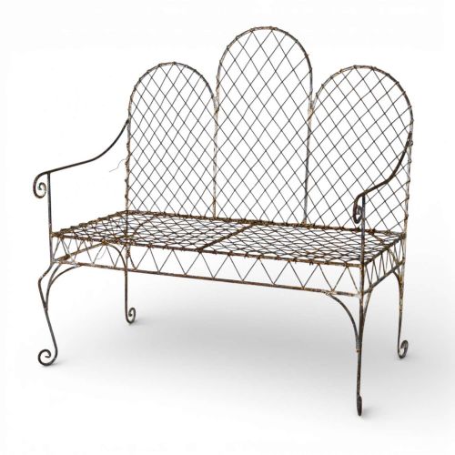 FRENCH GOTHICINFLUENCED METAL GARDEN BENCH
