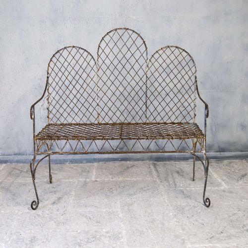 FRENCH GOTHICINFLUENCED METAL GARDEN BENCH - ADDITIONAL PHOTO 1
