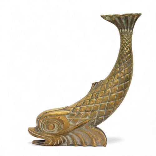 large classical antique 19th century brass mythical dolphin sculpture - CATEGORY: ANTIQUE MISCELLANEOUS - DATED 19TH CENTURY