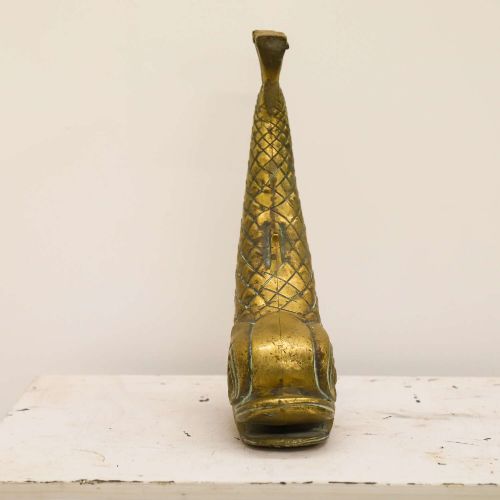 LARGE CLASSICAL ANTIQUE 19TH CENTURY BRASS MYTHICAL DOLPHIN SCULPTURE - ADDITIONAL PHOTO 9
