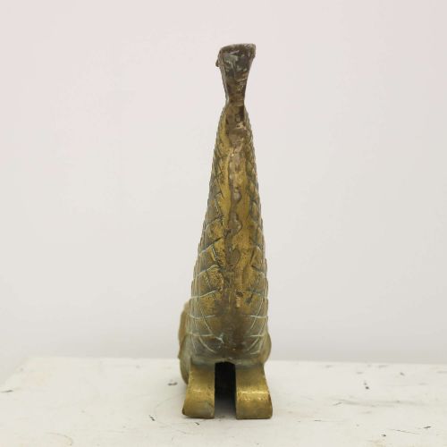 LARGE CLASSICAL ANTIQUE 19TH CENTURY BRASS MYTHICAL DOLPHIN SCULPTURE - ADDITIONAL PHOTO 10