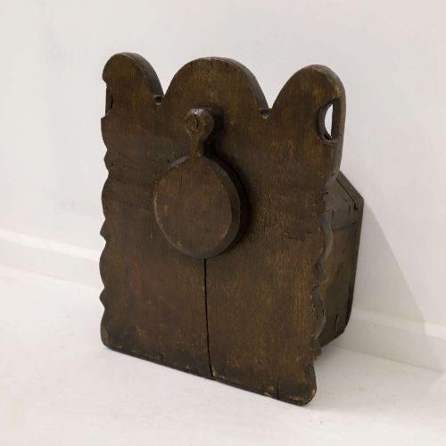 17TH18TH CENTURY BRITISH OAK SALT BOX WITH ORIGINAL IRON HARDWARE RED PAINT TRACES - ADDITIONAL PHOTO 7
