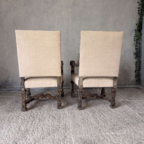 PAIR OF 19TH CENTURY GILTWOOD BAROQUESTYLE THRONE ARMCHAIRS - ADDITIONAL PHOTO 13