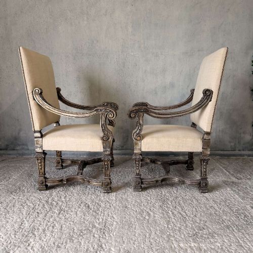 PAIR OF 19TH CENTURY GILTWOOD BAROQUESTYLE THRONE ARMCHAIRS - ADDITIONAL PHOTO 14