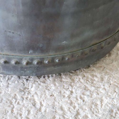 EXTRALARGE 19TH CENTURY ENGLISH COPPER PLANTER HANDRIVETED WITH RICH NATURAL PATINA - ADDITIONAL PHOTO 3