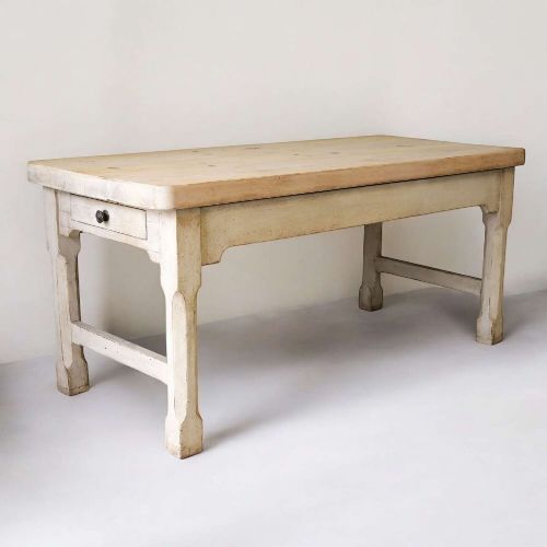 ENGLISH 19TH CENTURY CIRCA 1880 COUNTRY HOUSE PREP TABLE LATER PAINT - ADDITIONAL PHOTO 1