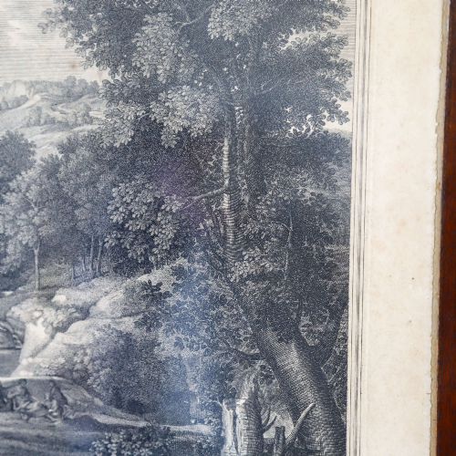18TH CENTURY FRENCH ENGRAVING 'LANDSCAPE WITH DIOGENES' BY TIENNE BAUDET ORIGINAL FRAME - ADDITIONAL PHOTO 6