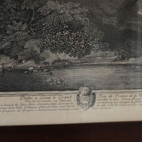 18TH CENTURY FRENCH ENGRAVING 'LANDSCAPE WITH DIOGENES' BY TIENNE BAUDET ORIGINAL FRAME - ADDITIONAL PHOTO 10