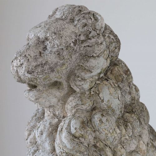 COMPOSITE STONE LION CIRCA 1930 ORIGINAL OLD PAINT - ADDITIONAL PHOTO 5