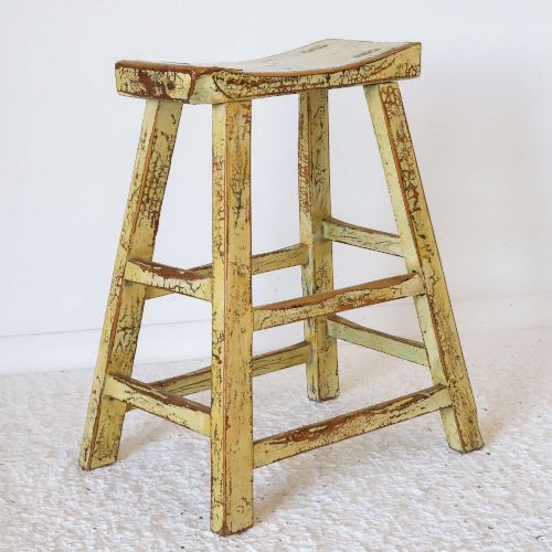 CHINESE C1900 ORIGINAL FINISH LACQUERED ELM STOOL - ADDITIONAL PHOTO 3