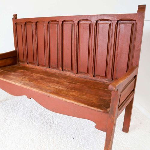 A LARGE SPANISH PAINTED SETTLE BENCH C1890 - ADDITIONAL PHOTO 2