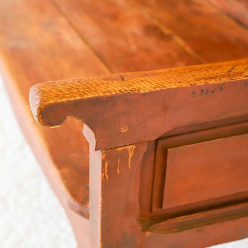 A LARGE SPANISH PAINTED SETTLE BENCH C1890 - ADDITIONAL PHOTO 4