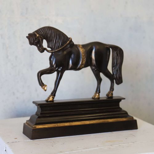 EDWARDIAN HORSE DOOR STOP IN CAST IRON WITH BRONZE DETAILS - ADDITIONAL PHOTO 3