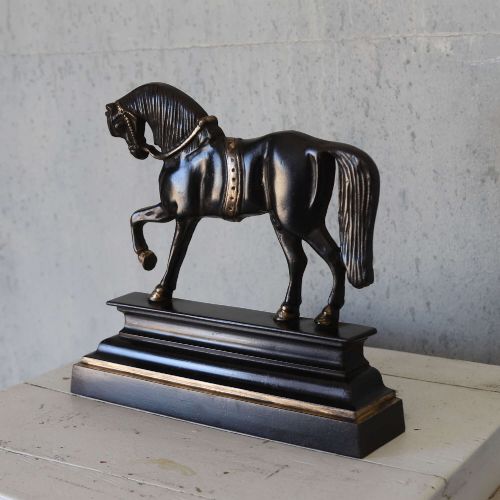 EDWARDIAN HORSE DOOR STOP IN CAST IRON WITH BRONZE DETAILS - ADDITIONAL PHOTO 4
