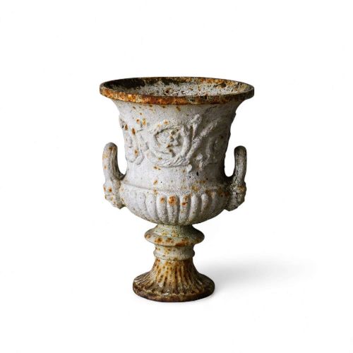 19TH CENTURY GARDEN ANTIQUE ANDREW HANDYSIDE CAMPANA CAST IRON WEATHERED URN