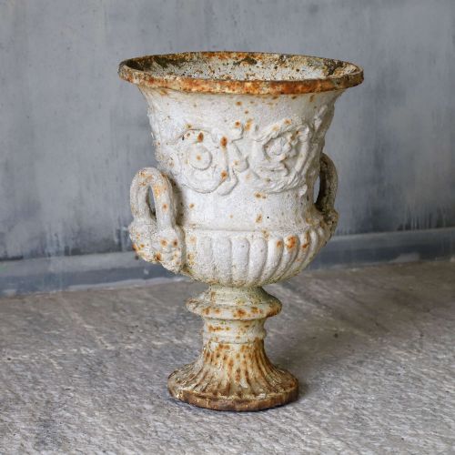 19TH CENTURY GARDEN ANTIQUE ANDREW HANDYSIDE CAMPANA CAST IRON WEATHERED URN - ADDITIONAL PHOTO 2