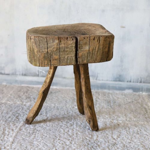 19TH CENTURY FRENCH ELM CHOPPING BLOCK ON ORIGINAL GNARLED LEGS VERNACULAR RURAL STYLE - ADDITIONAL PHOTO 8