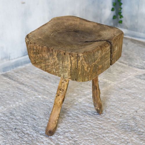 19TH CENTURY FRENCH ELM CHOPPING BLOCK ON ORIGINAL GNARLED LEGS VERNACULAR RURAL STYLE - ADDITIONAL PHOTO 9