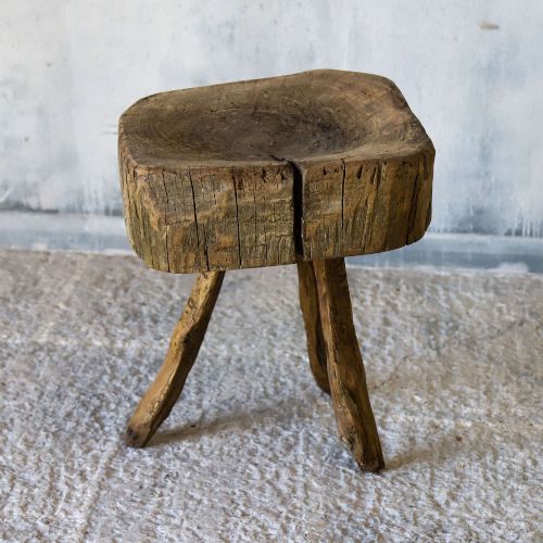 19TH CENTURY FRENCH ELM CHOPPING BLOCK ON ORIGINAL GNARLED LEGS VERNACULAR RURAL STYLE - ADDITIONAL PHOTO 11
