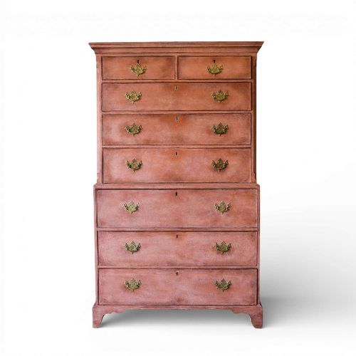 18TH CENTURY GEORGIAN PERIOD GEORGE III PAINTED MAHOGANY CHEST ON CHEST WITH SECRETAIRE