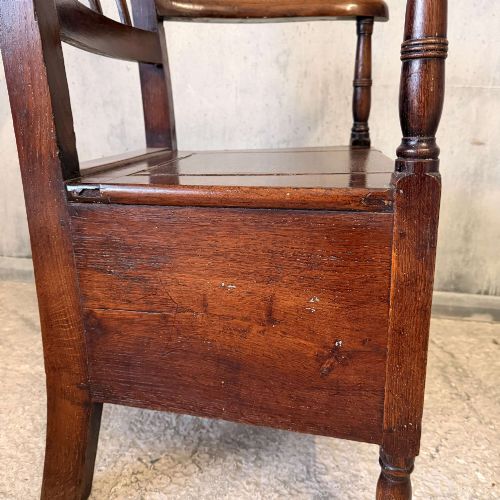 EARLY GEORGIAN OAKWALNUT COMMODE CHAIR C16801720 ENGLISH ANTIQUE CHAIR - ADDITIONAL PHOTO 3