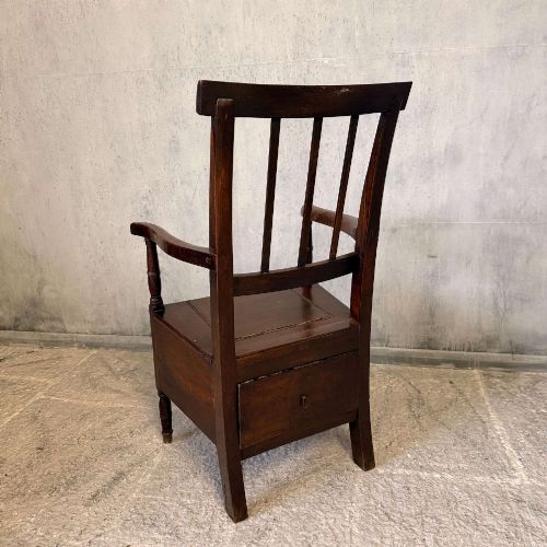 EARLY GEORGIAN OAKWALNUT COMMODE CHAIR C16801720 ENGLISH ANTIQUE CHAIR - ADDITIONAL PHOTO 7