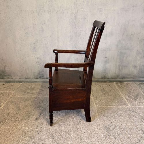 EARLY GEORGIAN OAKWALNUT COMMODE CHAIR C16801720 ENGLISH ANTIQUE CHAIR - ADDITIONAL PHOTO 9