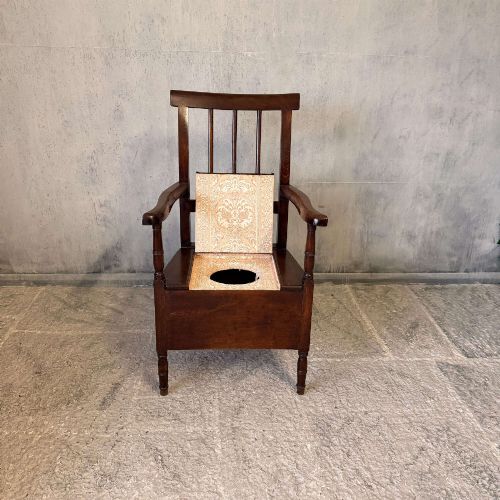 EARLY GEORGIAN OAKWALNUT COMMODE CHAIR C16801720 ENGLISH ANTIQUE CHAIR - ADDITIONAL PHOTO 11