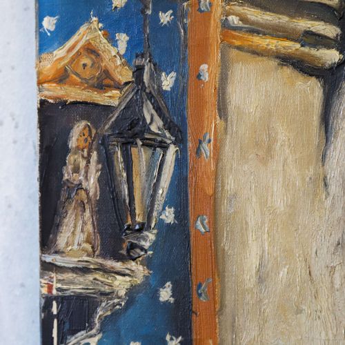 OIL ON CANVAS FLEMISH STREET SCENE BY L DE GENT - ADDITIONAL PHOTO 5