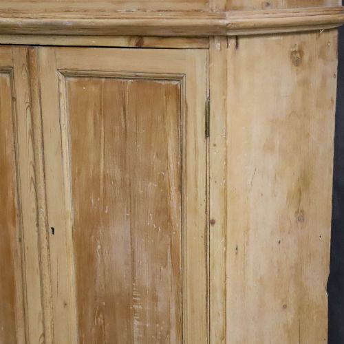19THCENTURY ENGLISH PINE CORNER CUPBOARD TWOPART FORM WITH GLASS DOORS - ADDITIONAL PHOTO 13