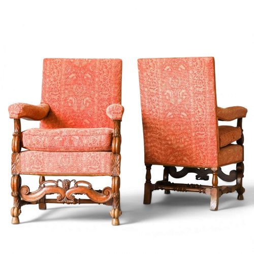 Pair of Late 19th Century French Renaissance Revival Oak Armchairs | Circa 1890–1900