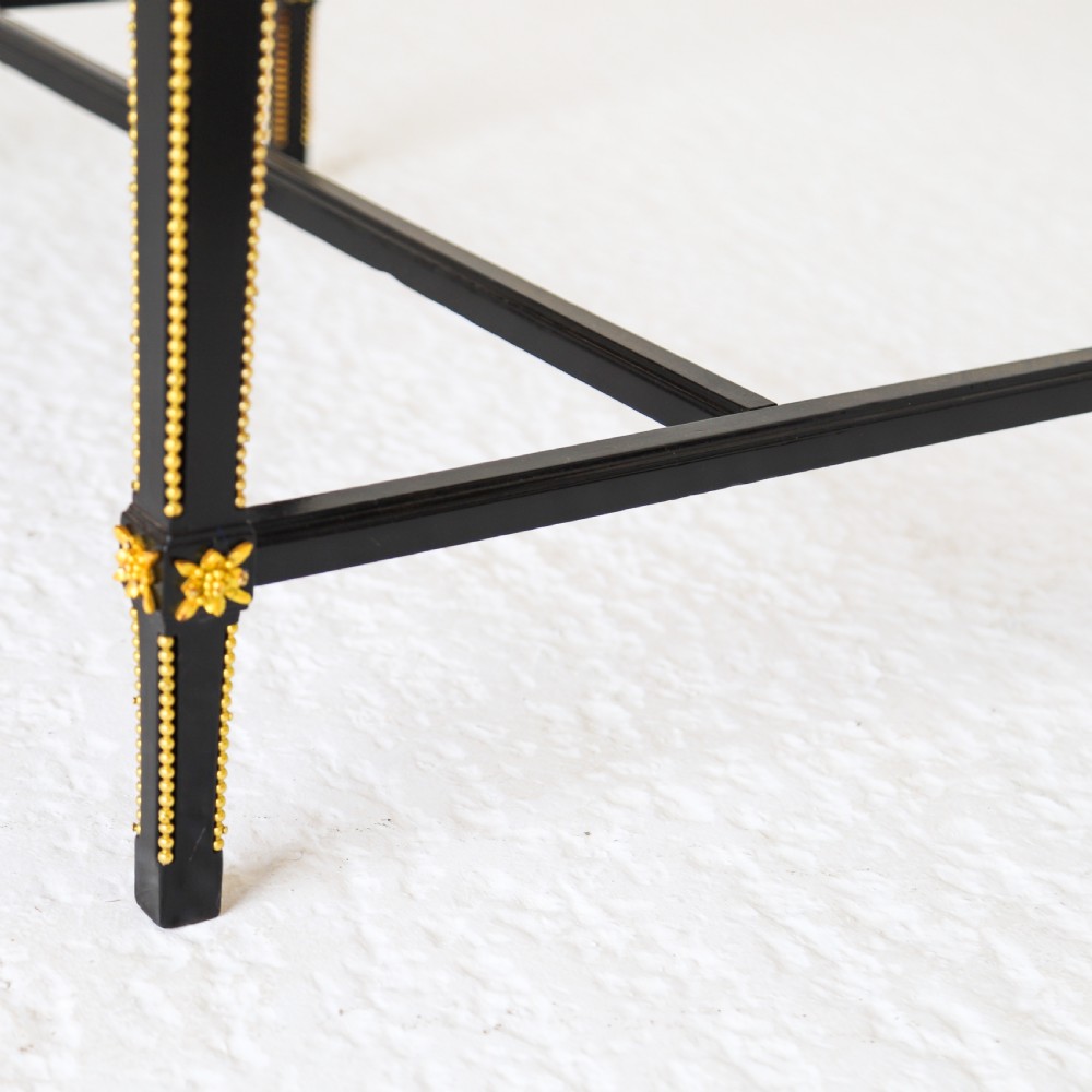 French Ebonised Writing Table with Burgundy Leather Top View XIII