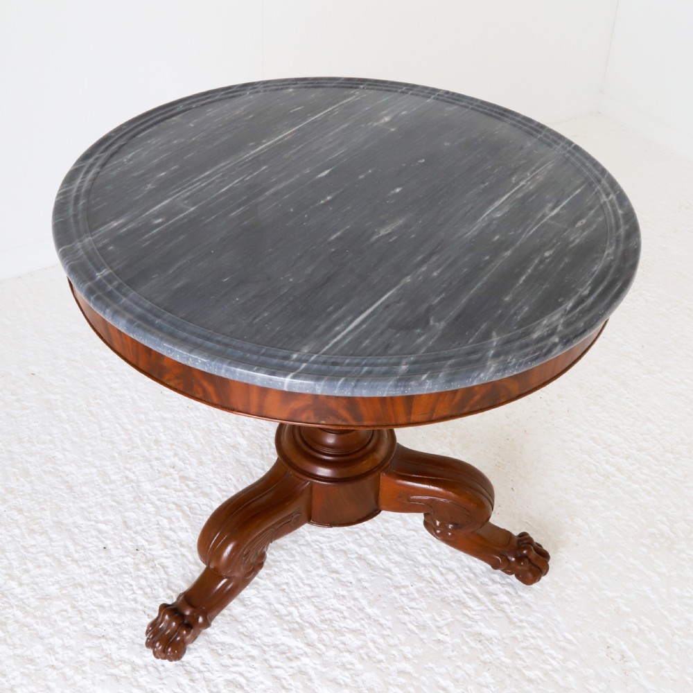 19th Century French Mahogany Marble Top Gueridon Table View IV