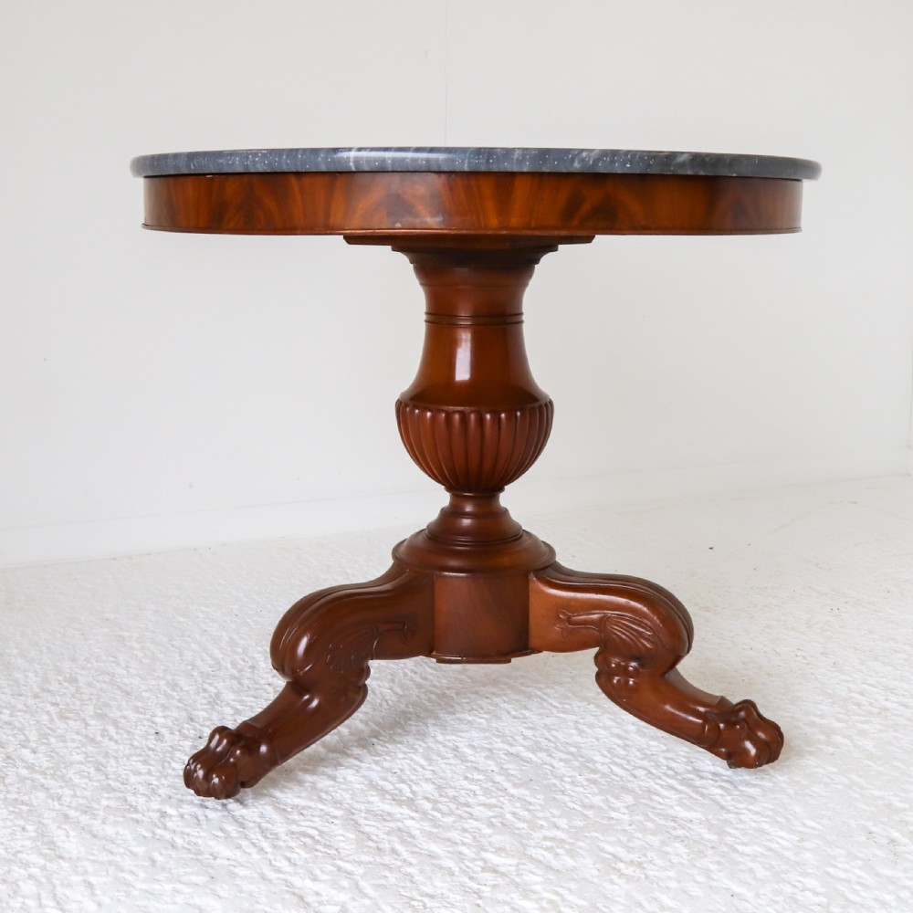 19th Century French Mahogany Marble Top Gueridon Table View V