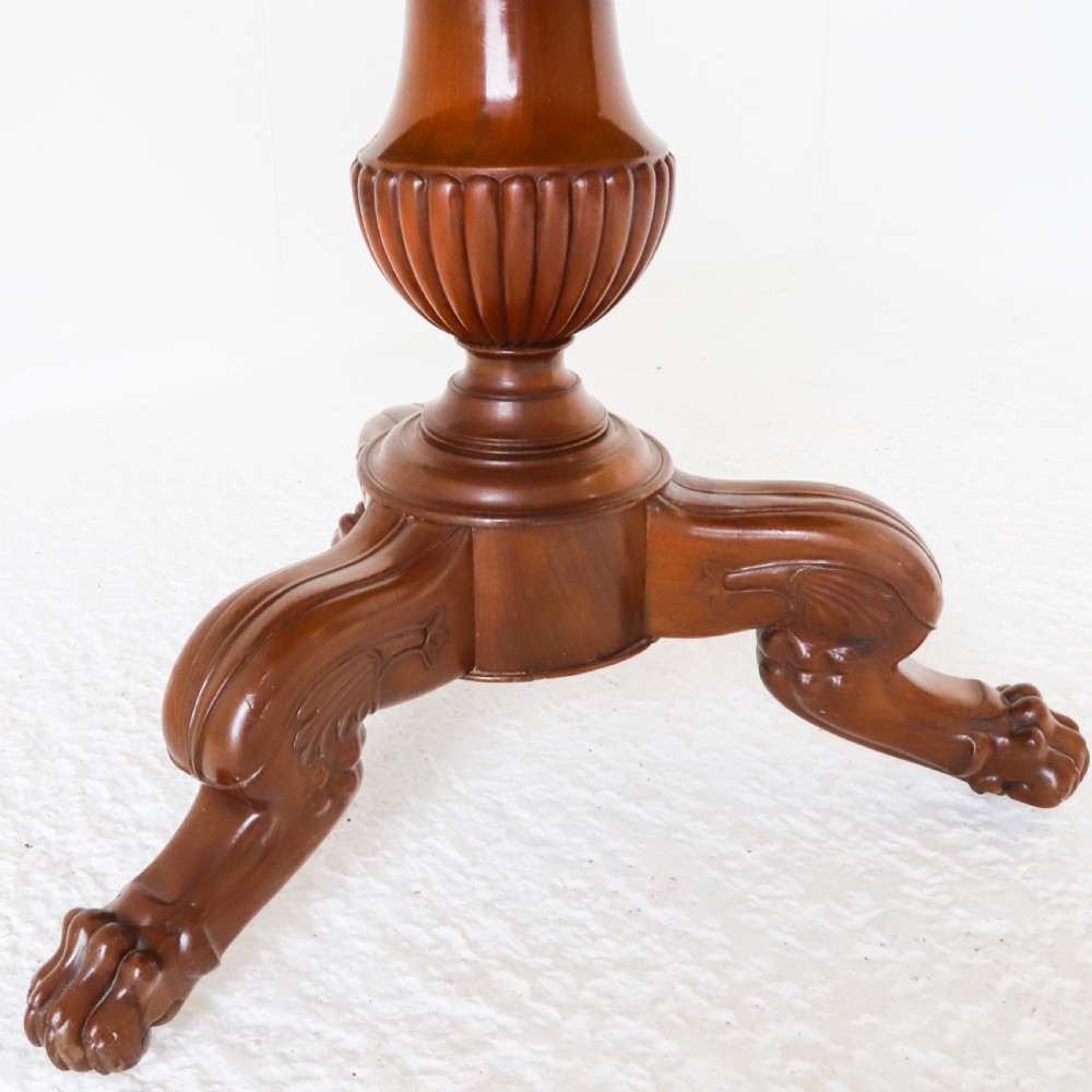 19th Century French Mahogany Marble Top Gueridon Table View X