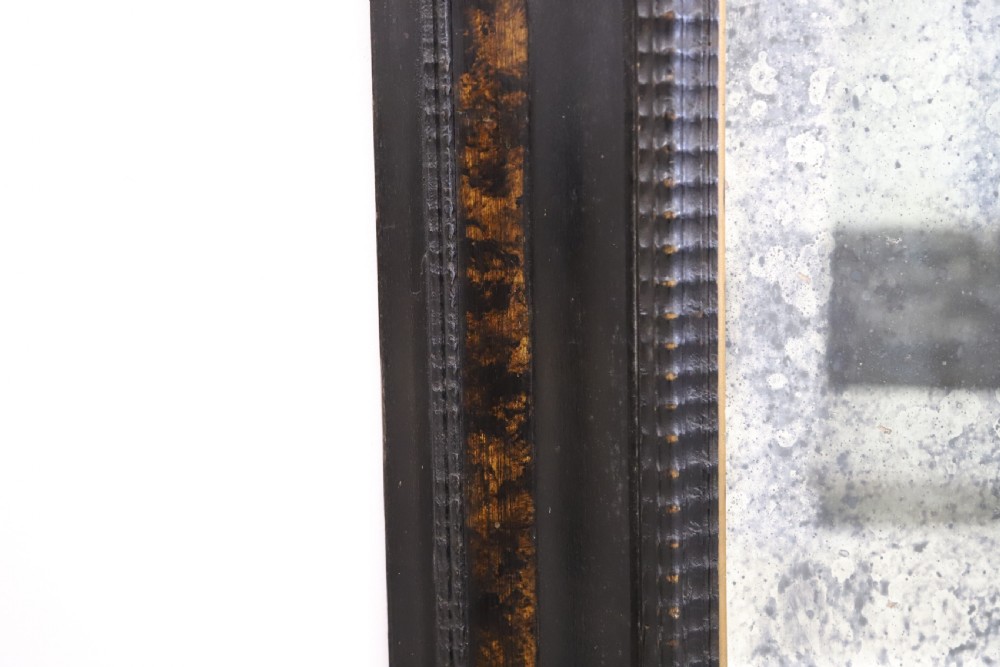 French 19th Century Ebonised and Faux Tortoiseshell Framed Mirror View XIV