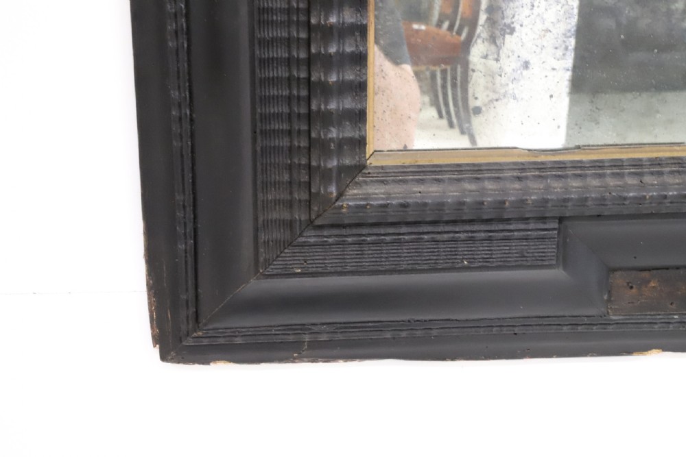 French 19th Century Ebonised and Faux Tortoiseshell Framed Mirror View XVIII