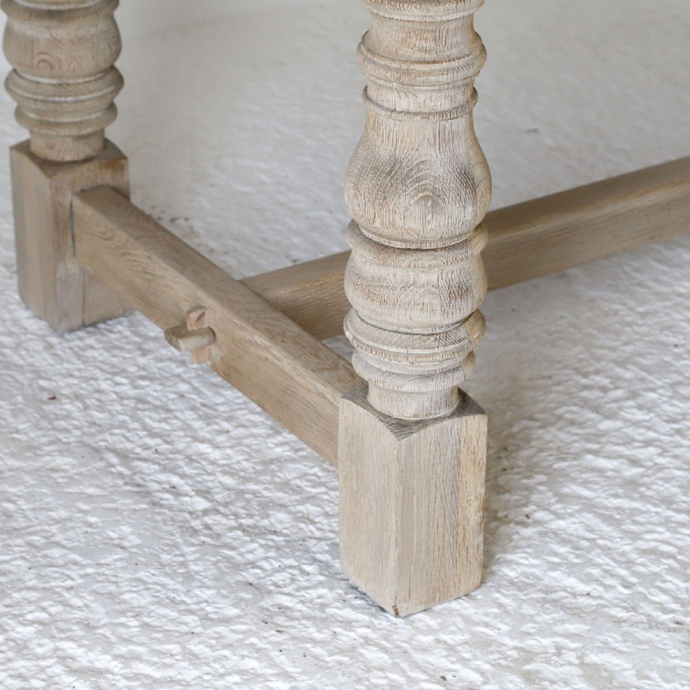 Bleached French Oak c 1930 Refectory Style Farmhouse Table sits 6-8 View IX