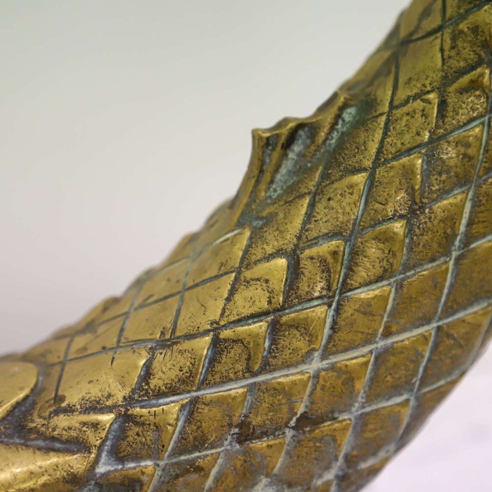 Large Classical Antique 19th Century Brass Mythical Dolphin Sculpture View VI