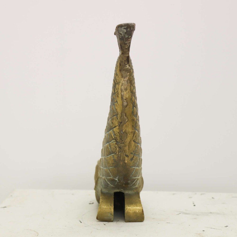 Large Classical Antique 19th Century Brass Mythical Dolphin Sculpture View XI